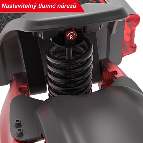 Detail nastavitelného pružinového tlumiče elektrické koloběžky
